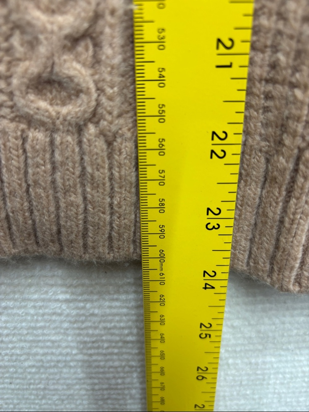 Loft | Mock Neck Cable Knit Sweater - Taupe SP small petite wool blend - Picture 3 of 7